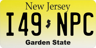 NJ license plate I49NPC