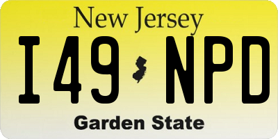 NJ license plate I49NPD