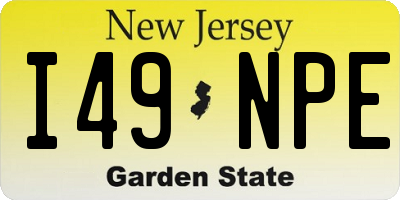 NJ license plate I49NPE