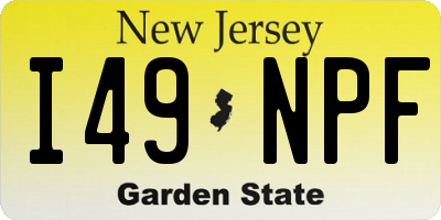 NJ license plate I49NPF