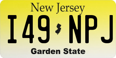NJ license plate I49NPJ
