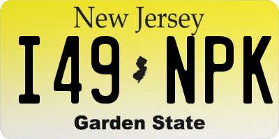 NJ license plate I49NPK