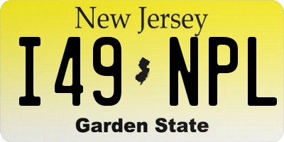 NJ license plate I49NPL