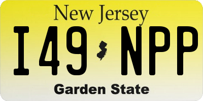 NJ license plate I49NPP