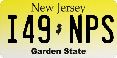 NJ license plate I49NPS