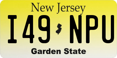 NJ license plate I49NPU