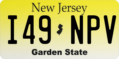 NJ license plate I49NPV