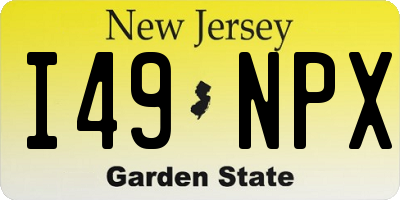NJ license plate I49NPX