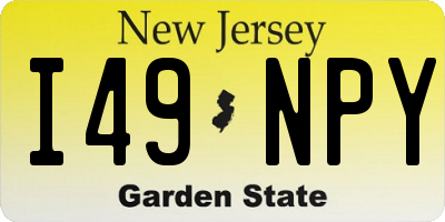 NJ license plate I49NPY