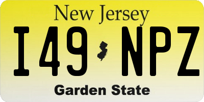 NJ license plate I49NPZ