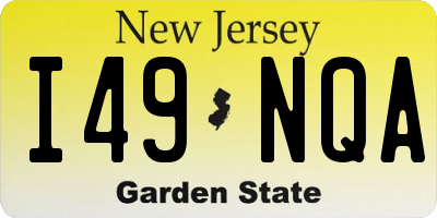 NJ license plate I49NQA