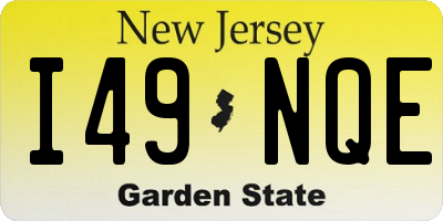 NJ license plate I49NQE