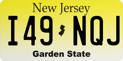 NJ license plate I49NQJ