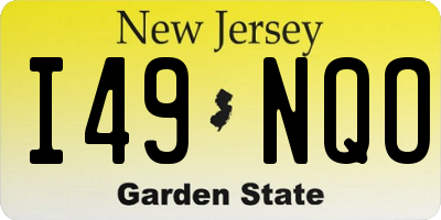 NJ license plate I49NQO