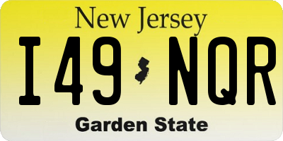 NJ license plate I49NQR
