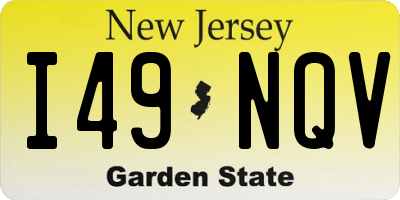 NJ license plate I49NQV