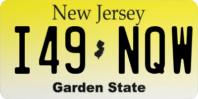 NJ license plate I49NQW