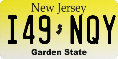 NJ license plate I49NQY
