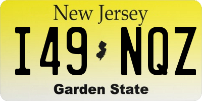 NJ license plate I49NQZ