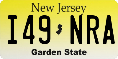 NJ license plate I49NRA