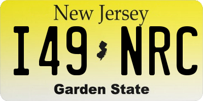 NJ license plate I49NRC