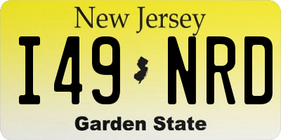 NJ license plate I49NRD