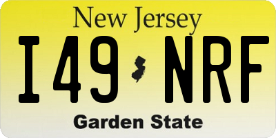 NJ license plate I49NRF