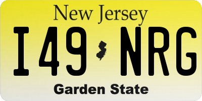 NJ license plate I49NRG