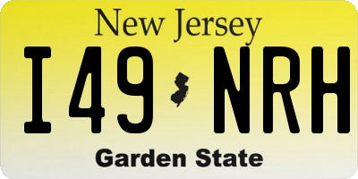 NJ license plate I49NRH