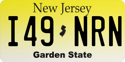 NJ license plate I49NRN