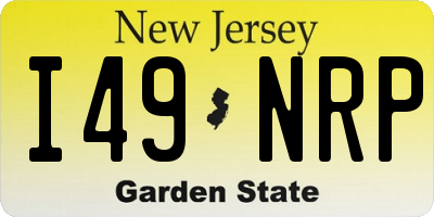 NJ license plate I49NRP