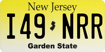 NJ license plate I49NRR