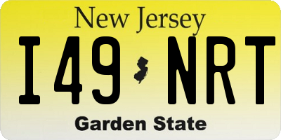 NJ license plate I49NRT