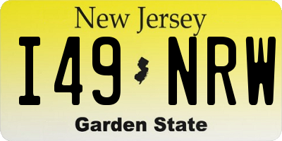 NJ license plate I49NRW