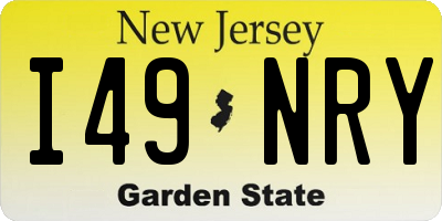 NJ license plate I49NRY
