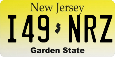 NJ license plate I49NRZ