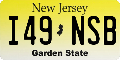 NJ license plate I49NSB