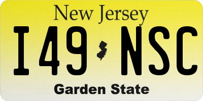 NJ license plate I49NSC