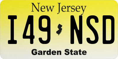 NJ license plate I49NSD