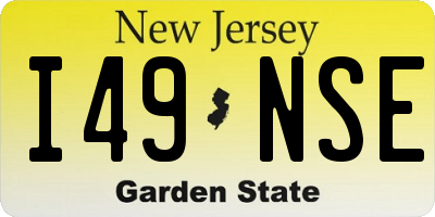 NJ license plate I49NSE