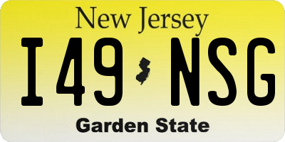 NJ license plate I49NSG
