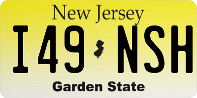 NJ license plate I49NSH