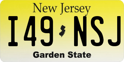 NJ license plate I49NSJ