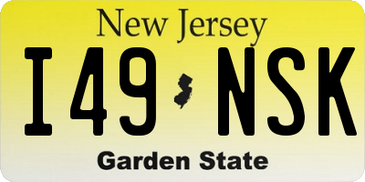 NJ license plate I49NSK