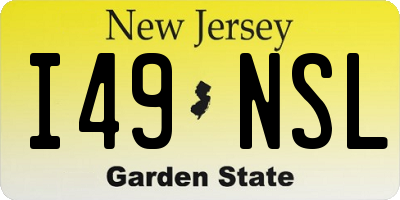 NJ license plate I49NSL