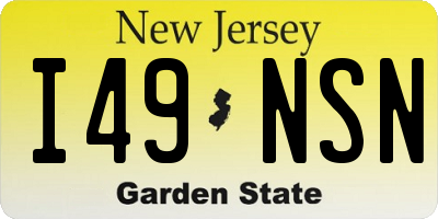 NJ license plate I49NSN