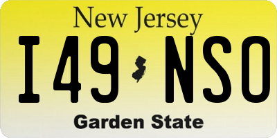 NJ license plate I49NSO