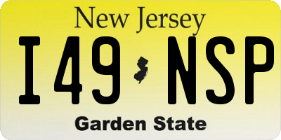 NJ license plate I49NSP