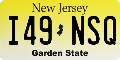 NJ license plate I49NSQ