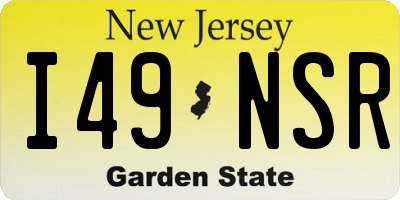 NJ license plate I49NSR